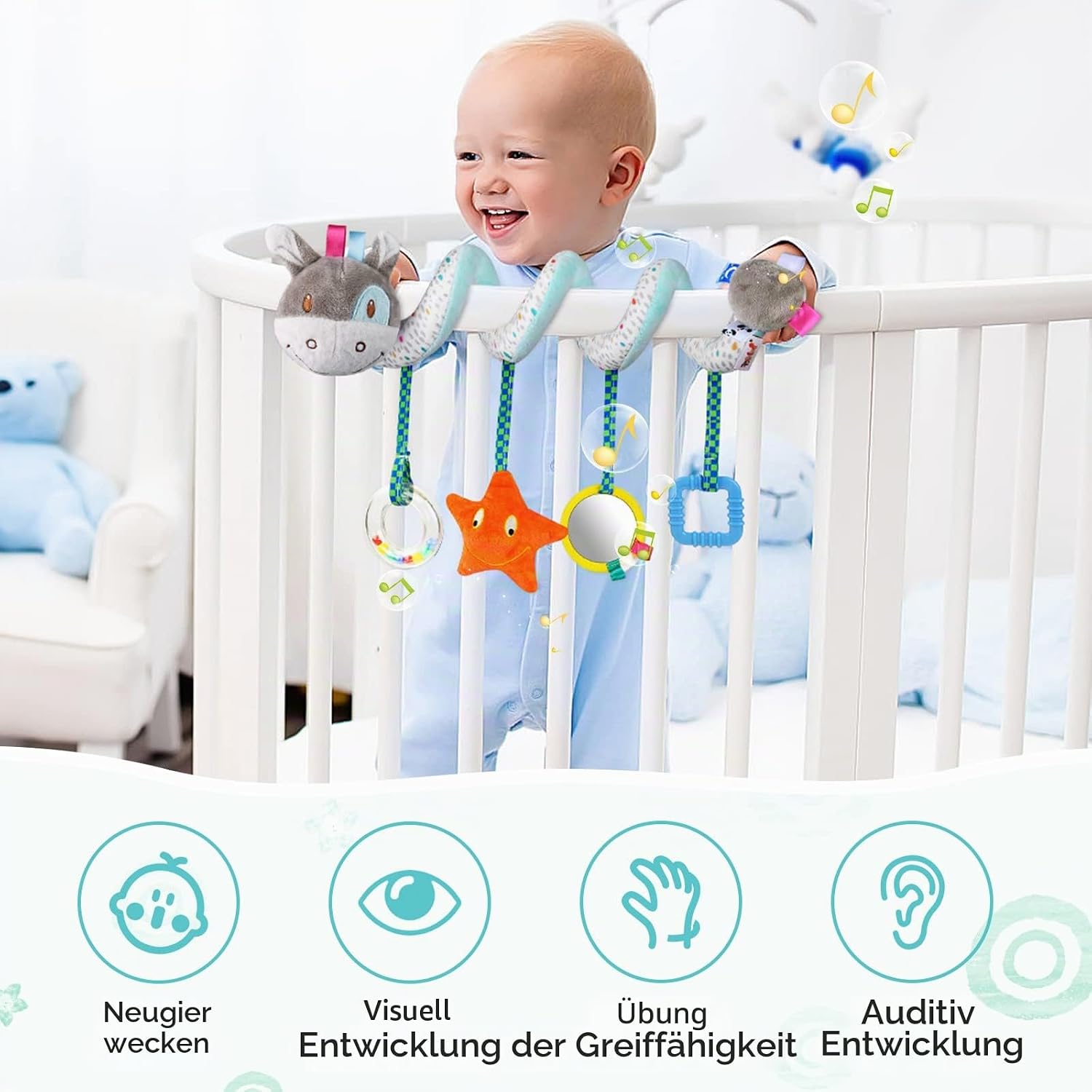 Thumbnail 4 de Vicloon Activity-Spirale Spielzeug – Spiralspielzeug für Babyschale, Wiege und Kinderwagen ab 0+ Monaten