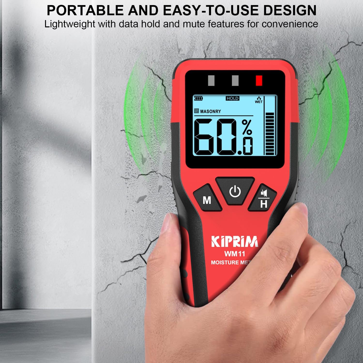 Detalle de Kiprim WM11 Pinless Moisture Meter 40mm