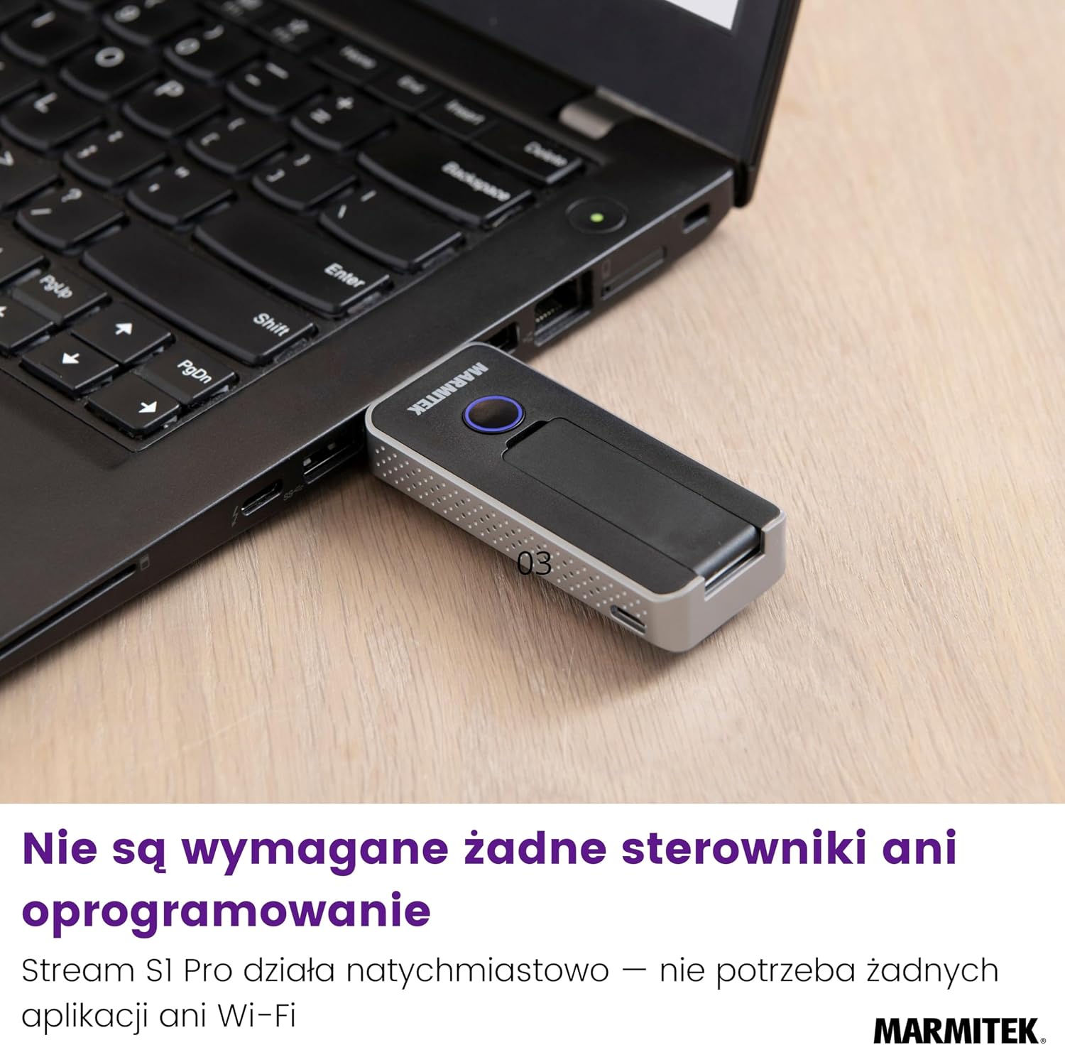 Detalle 2 de Marmitek Stream S1 Pro – bezprzewodowy extender HDMI 1080p, USB-C, do 20 m