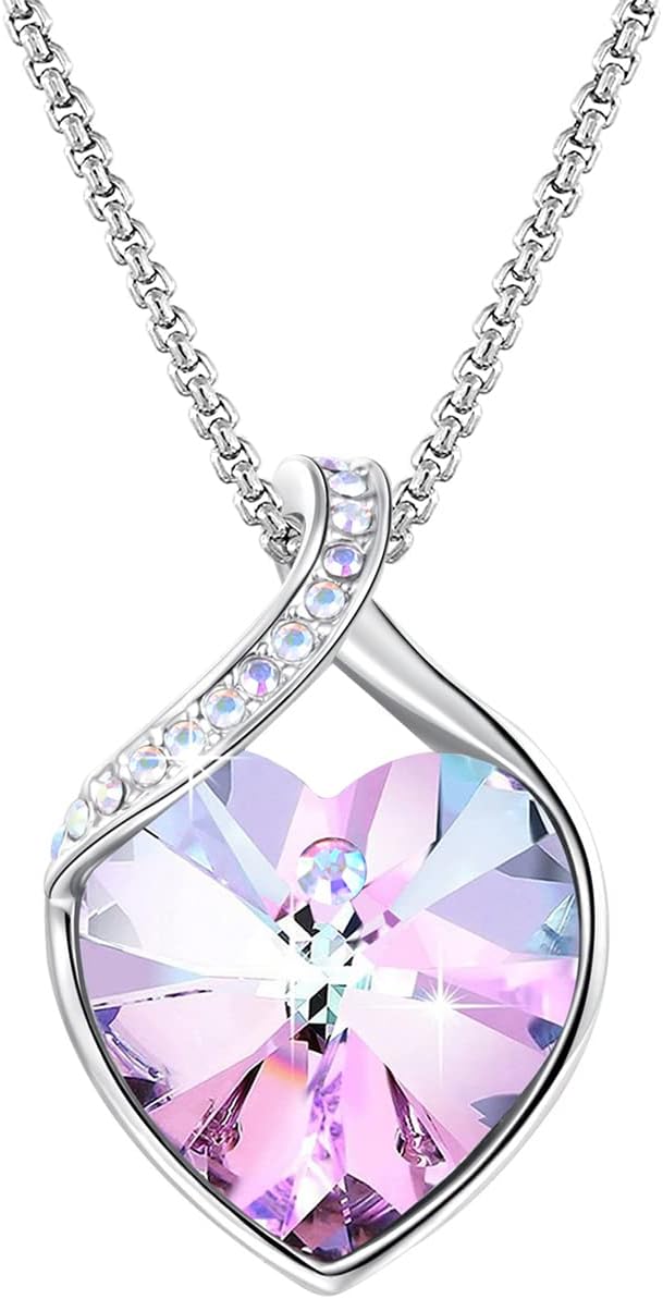 Thumbnail 6 de Angelady Collier Cœur Améthyste 18"+