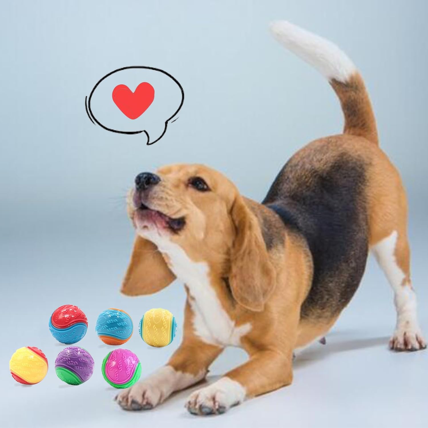 Thumbnail 4 de Irunfast 6Pcs Dog Balls 6.5cm Interactive Squeaky Pack