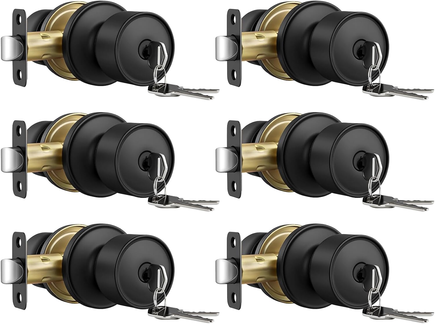 Detalle de Goldenwarm Keyed Entry Door Knob 6-Pack