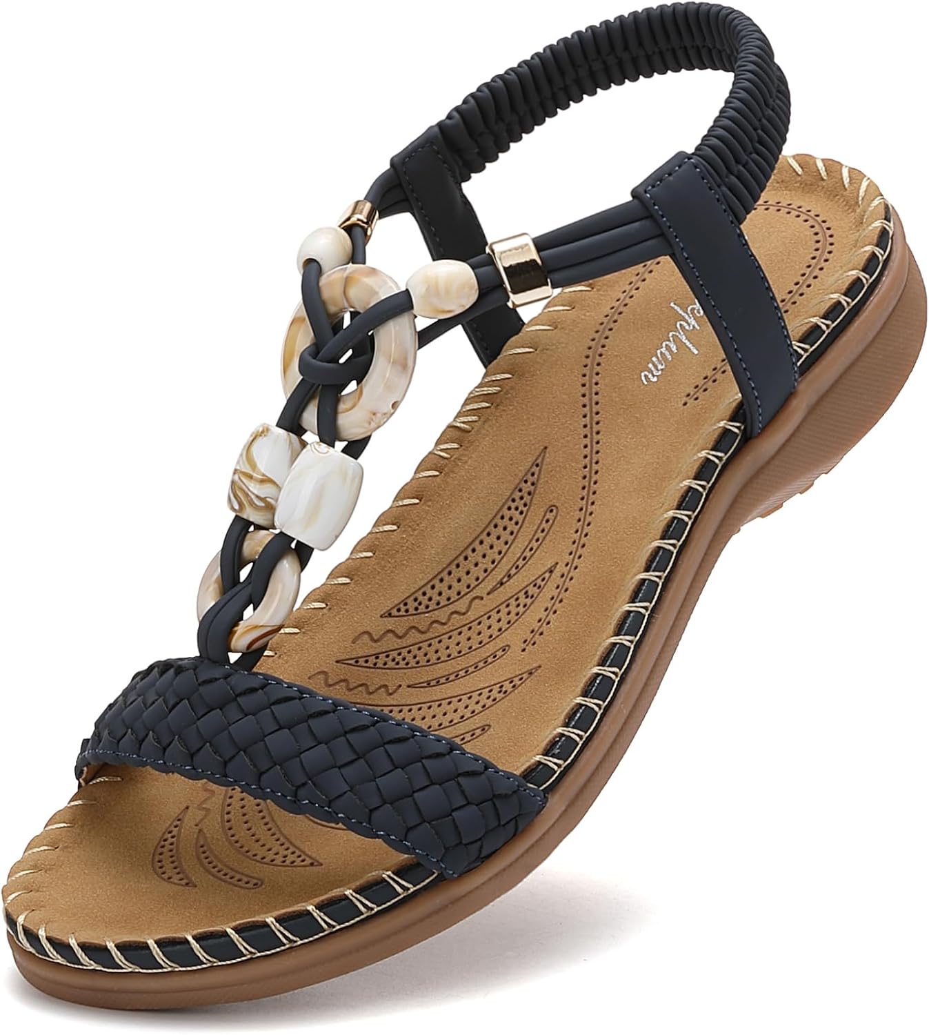 Detalle 2 de Littleplum Damen Sandalen – Sommersandalen, flache Bequem-Sandaletten
