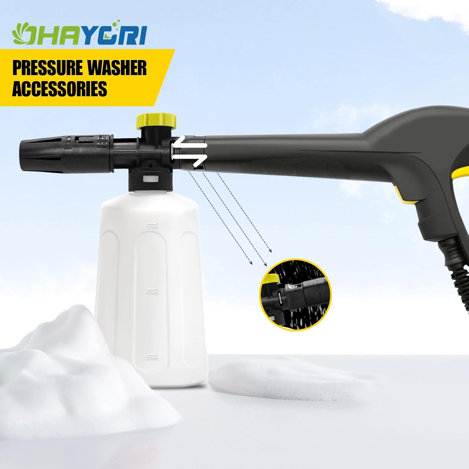 Detalle 2 de OHAYORI Snow Foam Lance 750ml Foam Cannon for Karcher K-Series – Adjustable Nozzle
