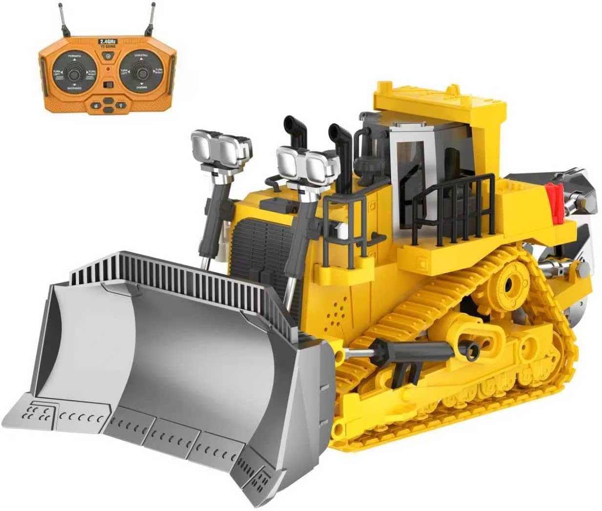ADTHLIER 1:20 RC Bulldozer with Lights & Sound (9-Channel, 2.4GHz)