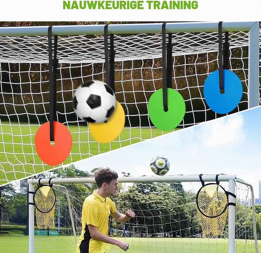 Thumbnail 6 de SKIKHN voetbaldoelset met 5 beweegbare doelschijven en verstelbare riemen