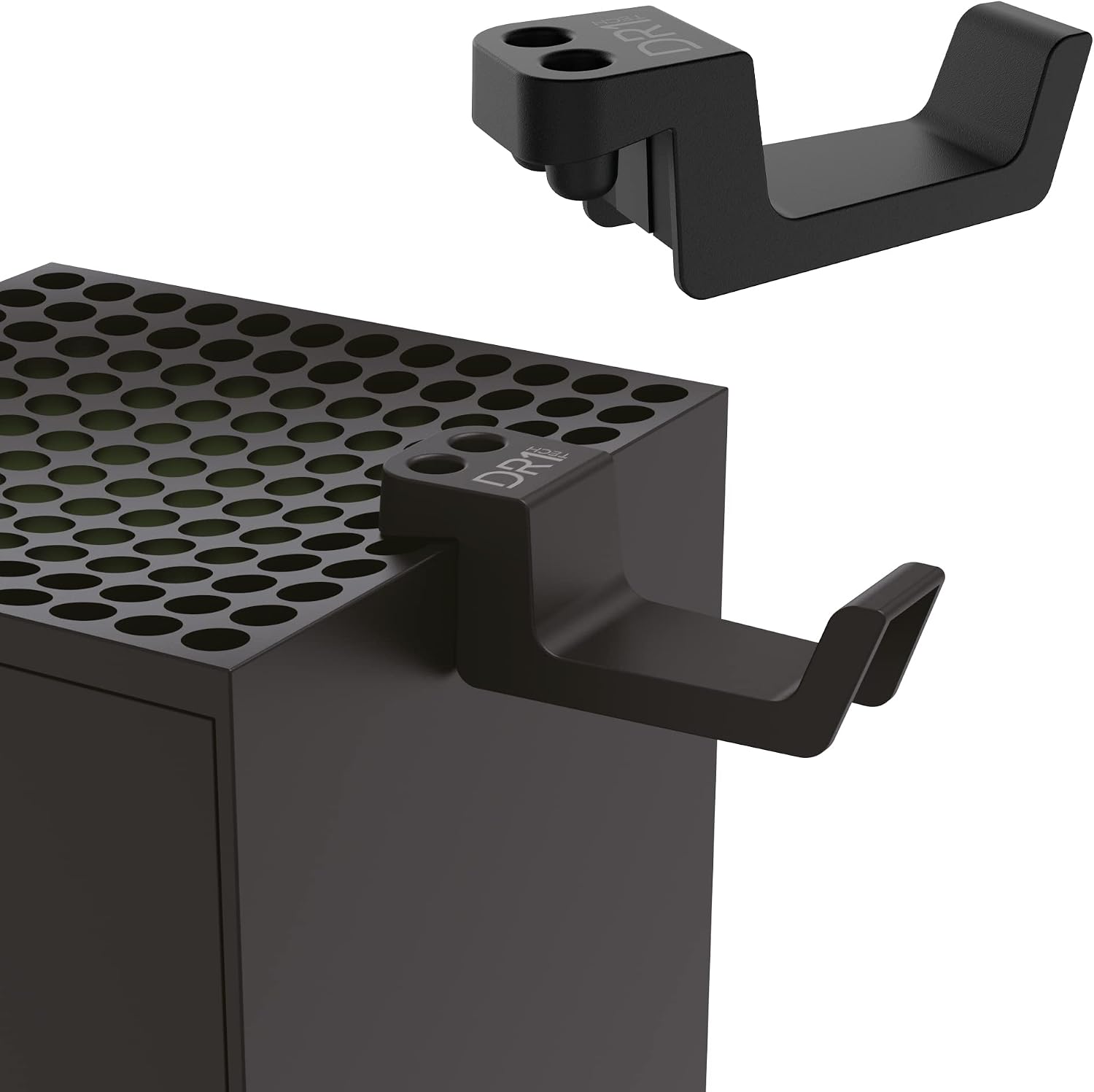 Detalle de DR1TECH GameHookX+ Halterung für Xbox Series X — kompakter Kopfhörerständer mit kratzfester Gummi-Beschichtung