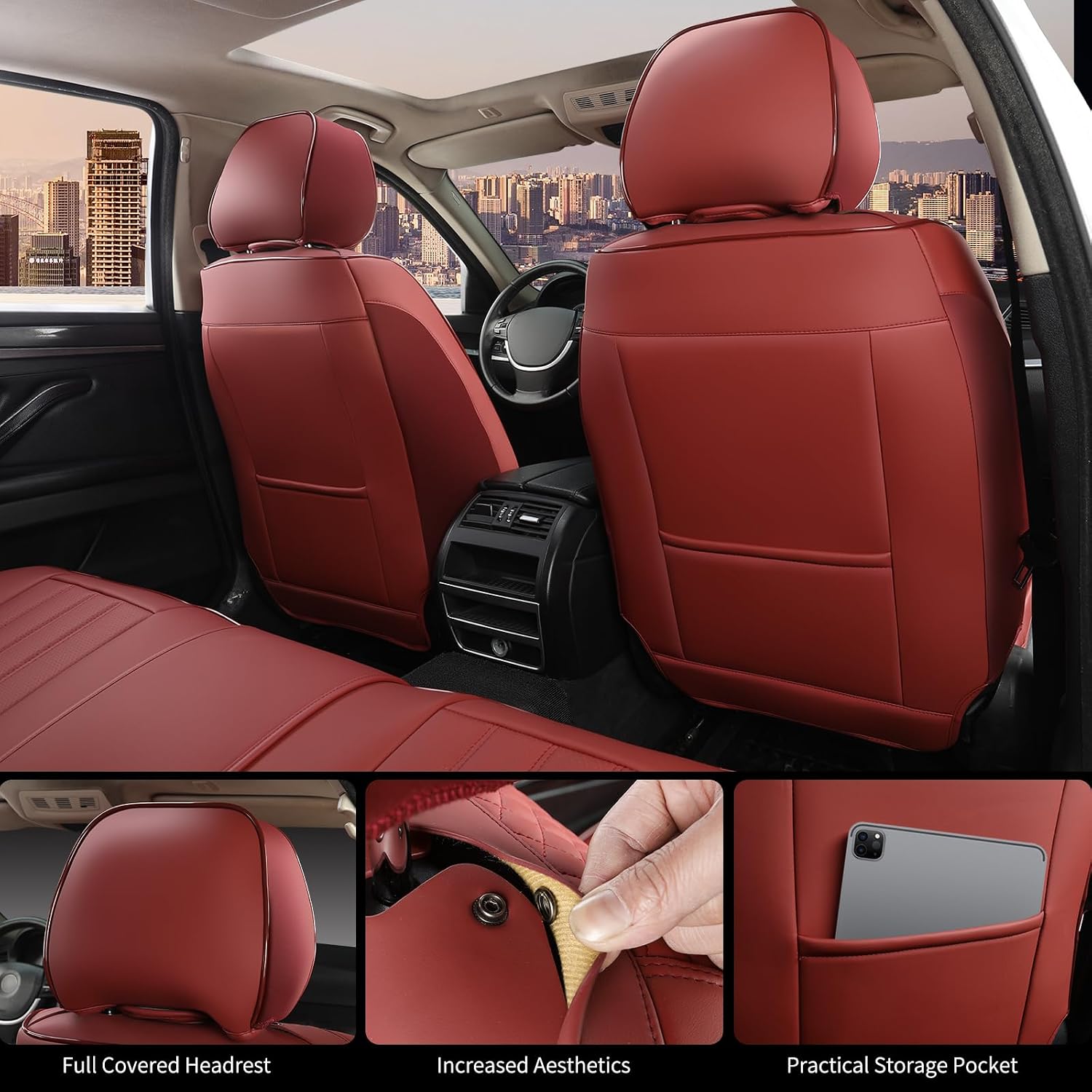 Thumbnail 6 de COVER EMPIRE Red Seat Covers Full Set