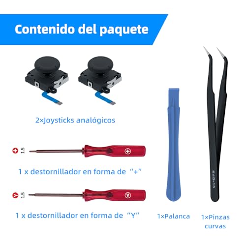 Thumbnail 4 de Tolesum Switch Joystick Reemplazo 3D Analógico para Joy-Con y Switch Lite (kit de herramientas, negro) – no apto para Switch 2