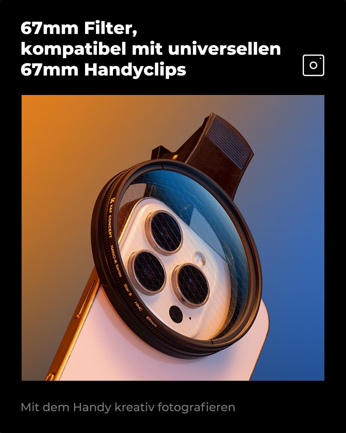 Detalle de K&F CONCEPT 67mm Sternfilter 3er-Set