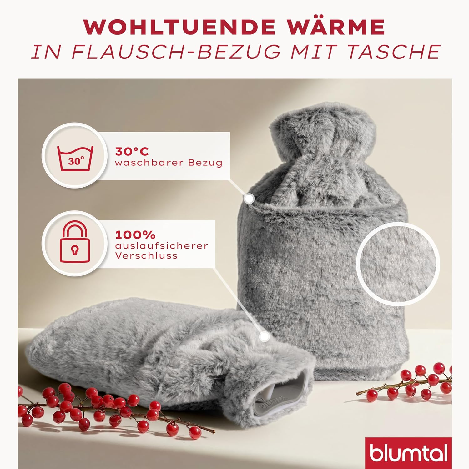 Detalle de Blumtal Premium Wärmflasche 1,5 L