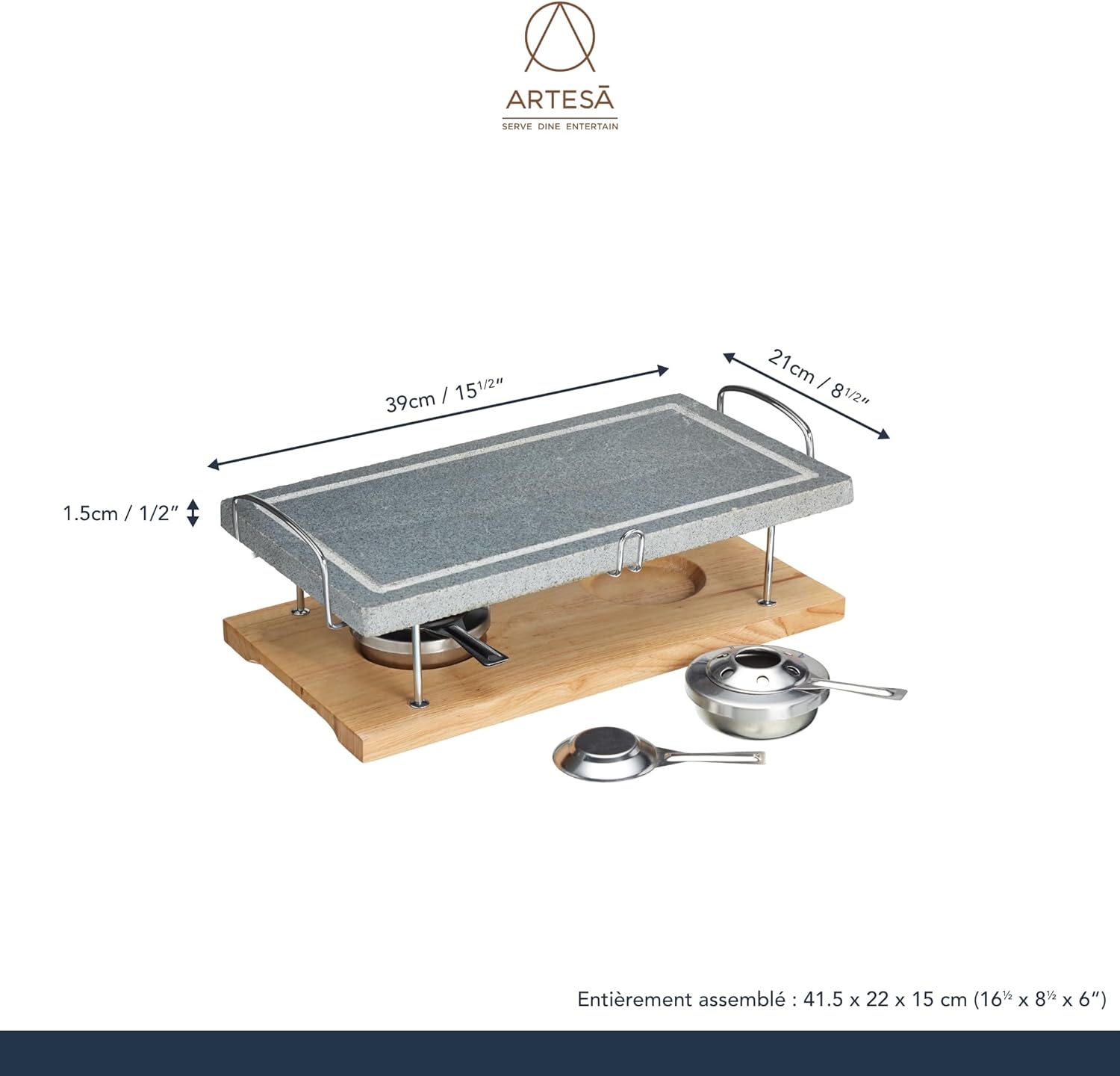 Thumbnail 2 de Artesà Marble Hot Stone Grill, 41,5 x 22 x 15 cm - cuisson conviviale au centre de la table
