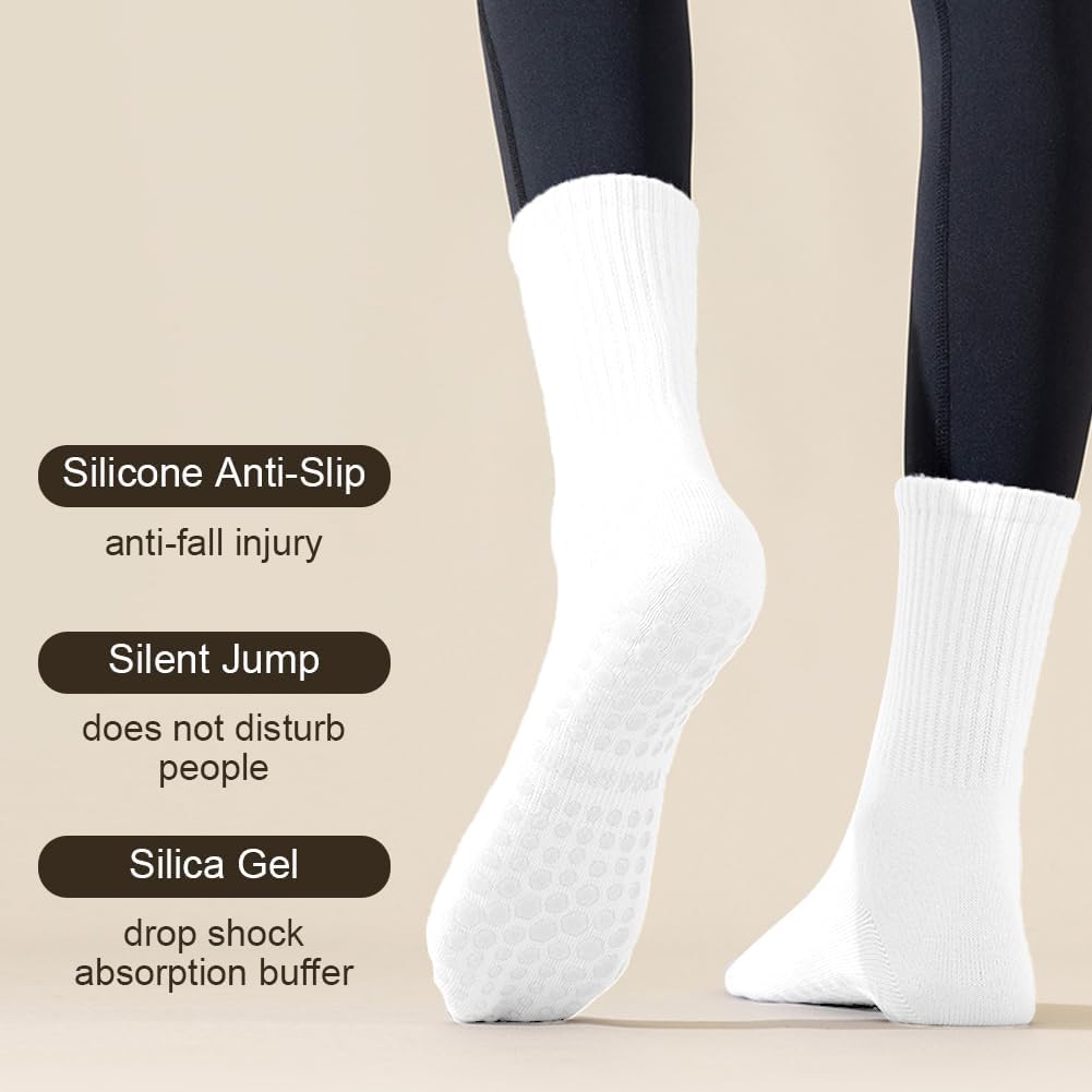 Thumbnail 5 de AOOWU Chaussettes Yoga Femme antidérapantes (4 paires) coton et base silicone, taille 35-42