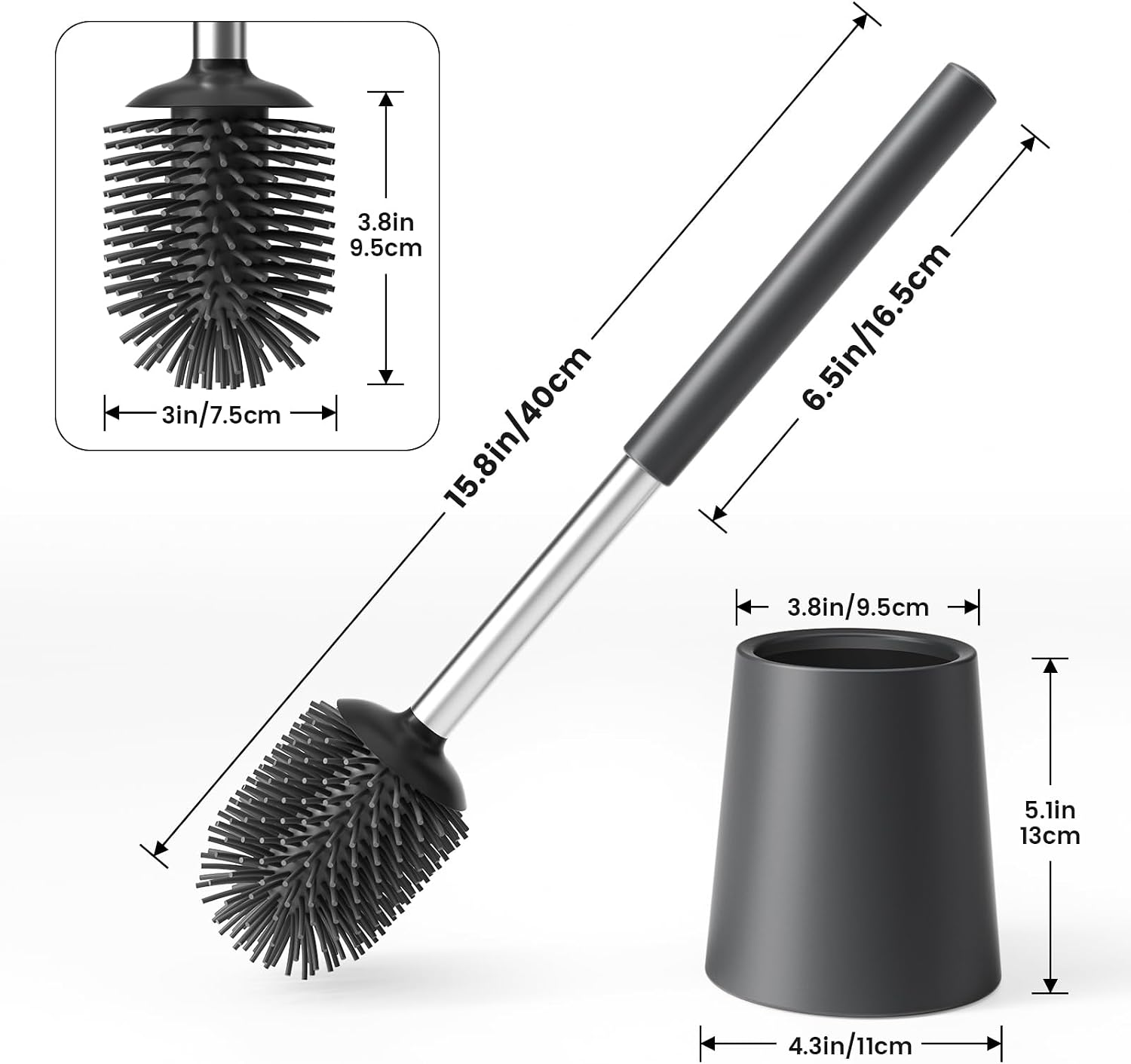 Thumbnail 6 de Siapapla Matte Black 304 Toilet Brush
