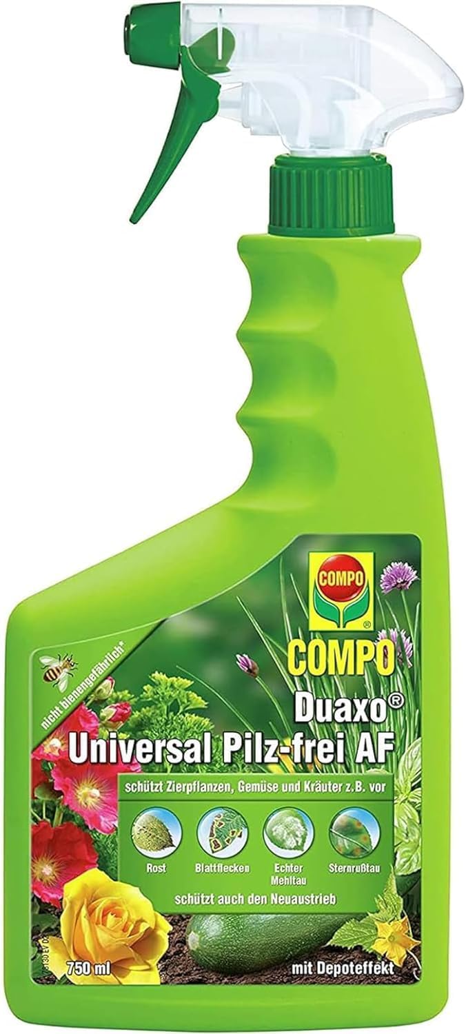 Detalle de Compo Duaxo Universal Pilz-frei AF – Anwendungsfertiges Fungizid-Spray für Zierpflanzen, Kräuter und Gemüse (750 ml)