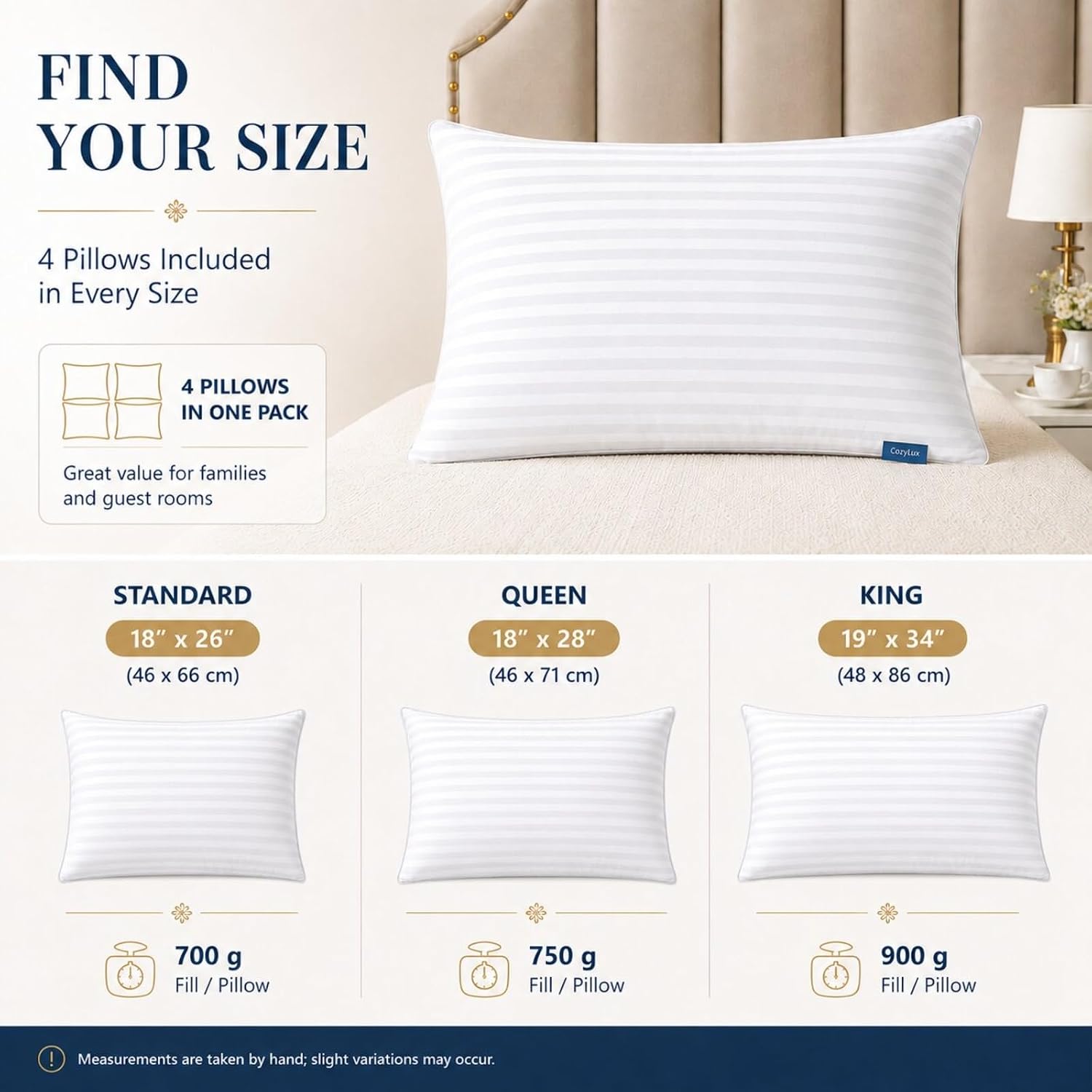 Thumbnail 5 de CozyLux Bed Pillows, Queen Size