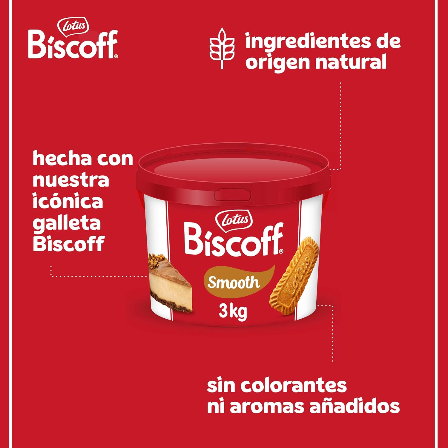 Detalle de Lotus Biscoff Crema Untar Cremosa Galleta Caramelizada 🍪 3 kg