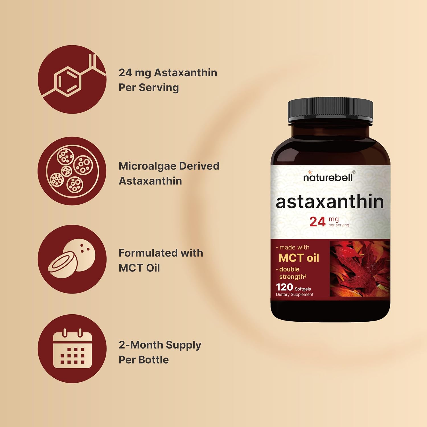 Detalle de NatureBell Astaxanthin Supplement 24 mg