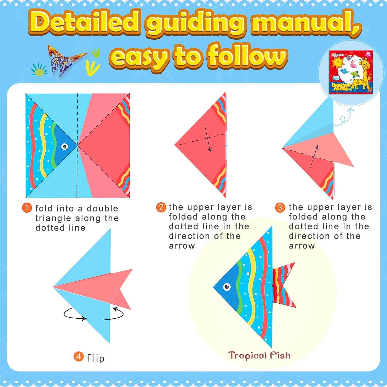 Thumbnail 3 de Aigybobo 308-Sheet Origami Paper Kit for Kids with 54 Patterns
