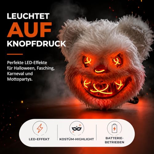 Thumbnail 6 de TK Gruppe Timo Klingler LED-Teddy-Halloween-Maske mit Fernbedienung und 3 Helligkeitsstufen