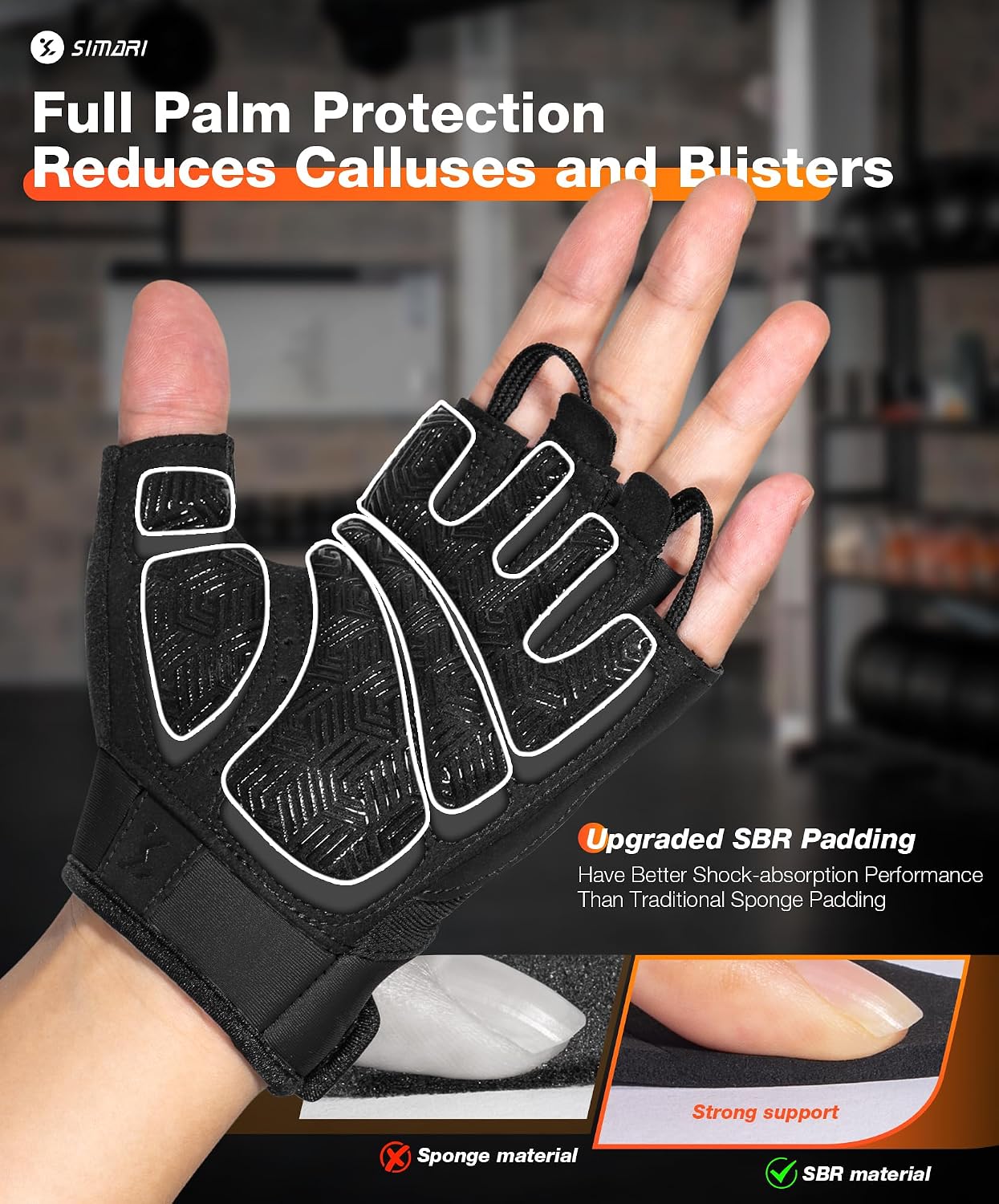 Thumbnail 1 de SIMARI Breathable Workout Gloves for Men & Women (Weight Lifting, Gym, Cycling)