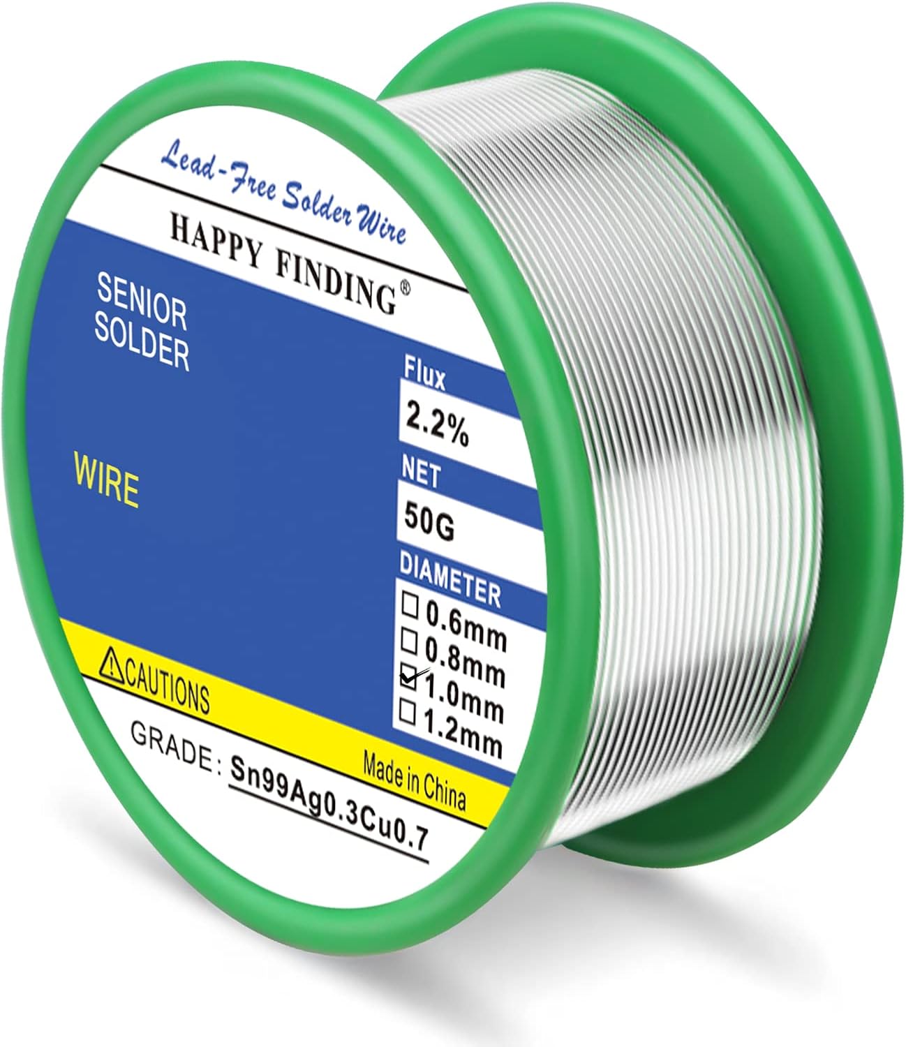 Detalle de HAPPY FINDING Ag50g loodvrije soldeertin met harskern, 1,0 mm, 50 g