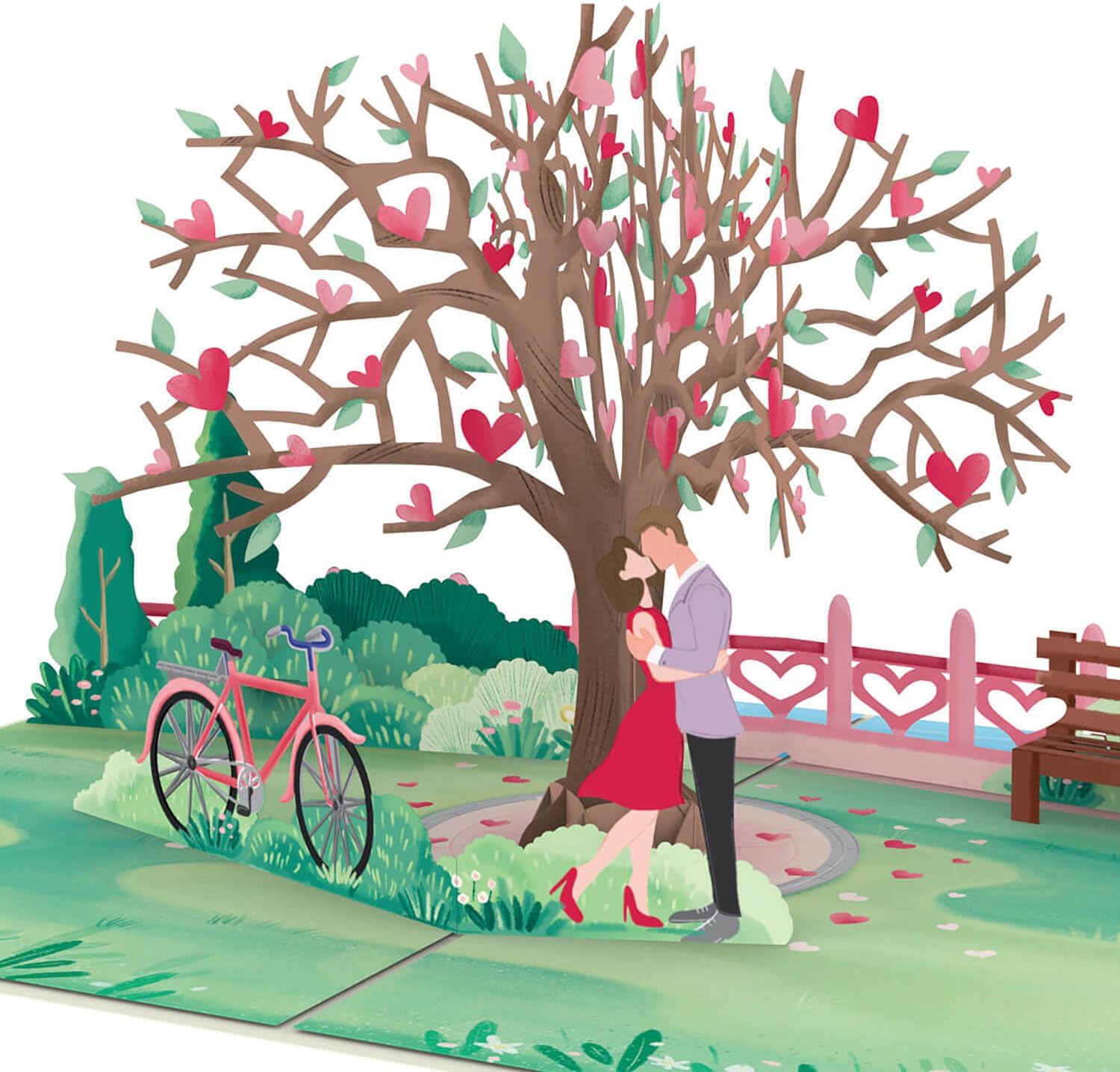 Thumbnail 6 de papercrush® Pop-Up Karte Herzbaum mit Turteltauben – 3D Hochzeitskarte, Verlobung & Jahrestag