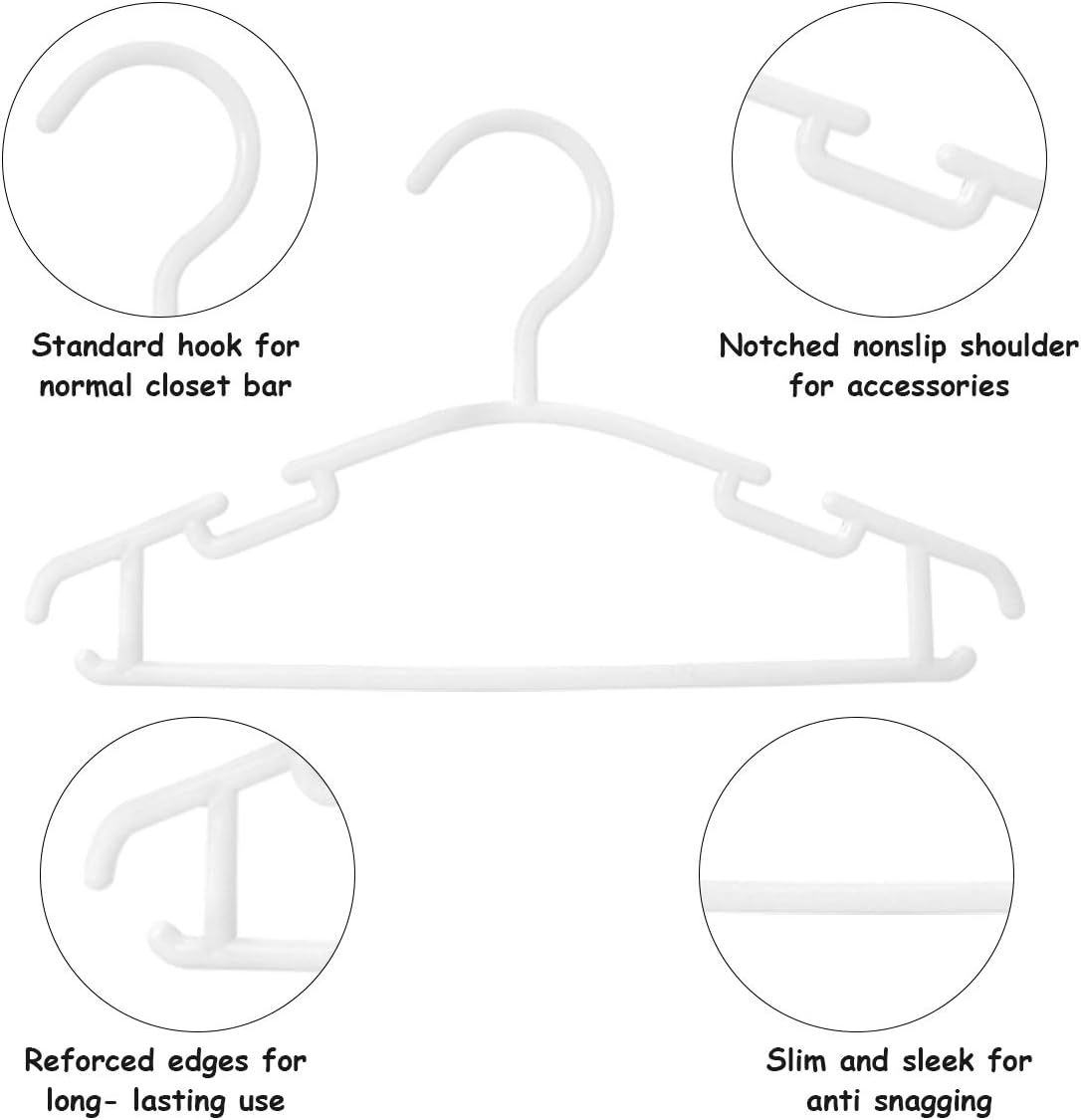 Thumbnail 1 de GoodtoU Baby Hangers 100-Pack Plastic Kids Hangers for Closet Organization