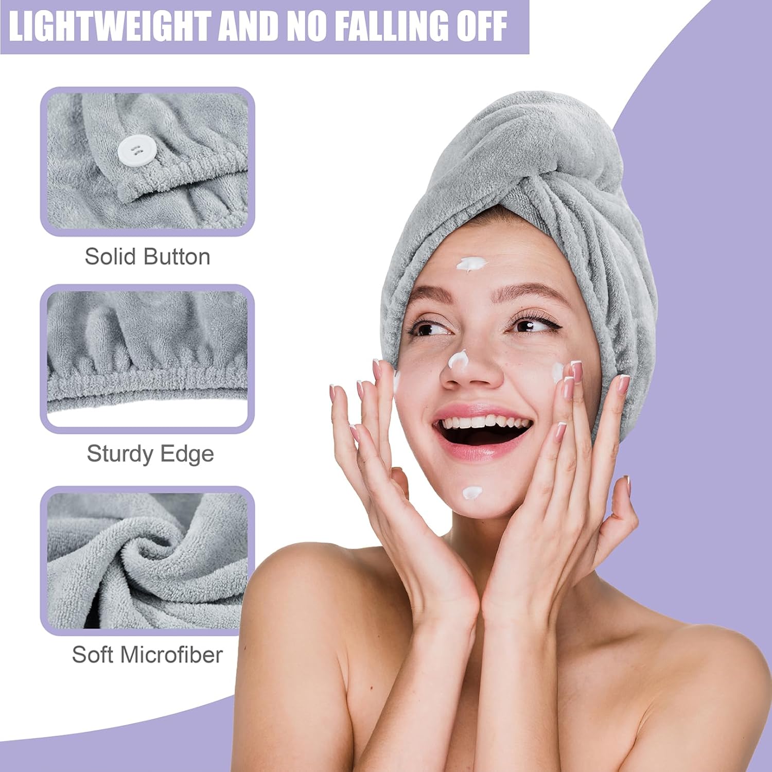 Thumbnail 3 de Poyday Microfibre Hair Towel Wrap 2-pack 🧖♀