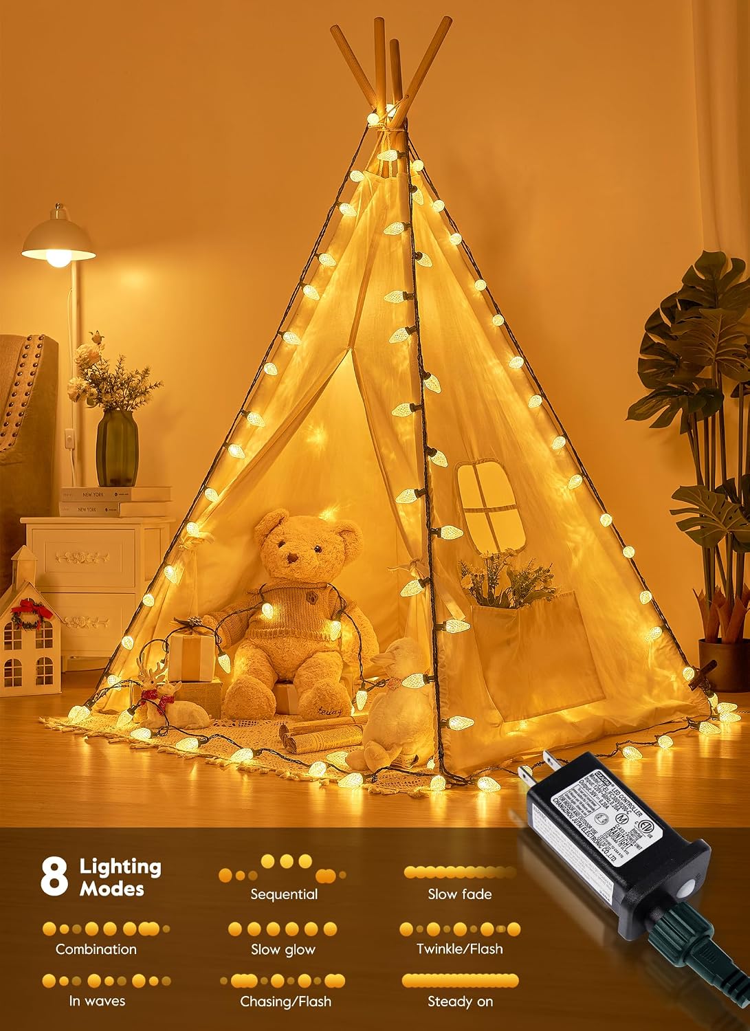 Thumbnail 1 de Brightown C9 Christmas Lights 114 ft