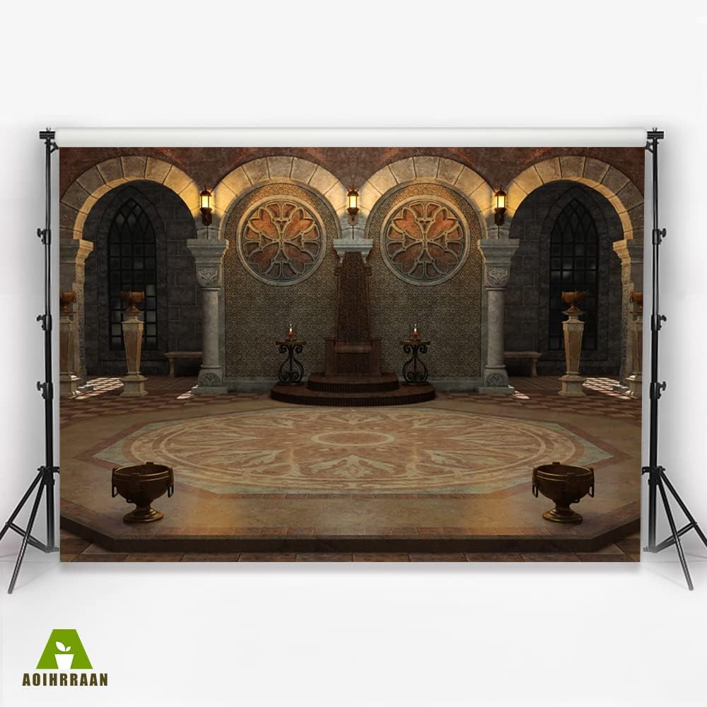 Thumbnail 2 de Aoihrraan Mittelalterliches Schlossinneres Hintergrund 3 x 2,5 m (Vinyl) für Fotografie, Kinder-Events & Party