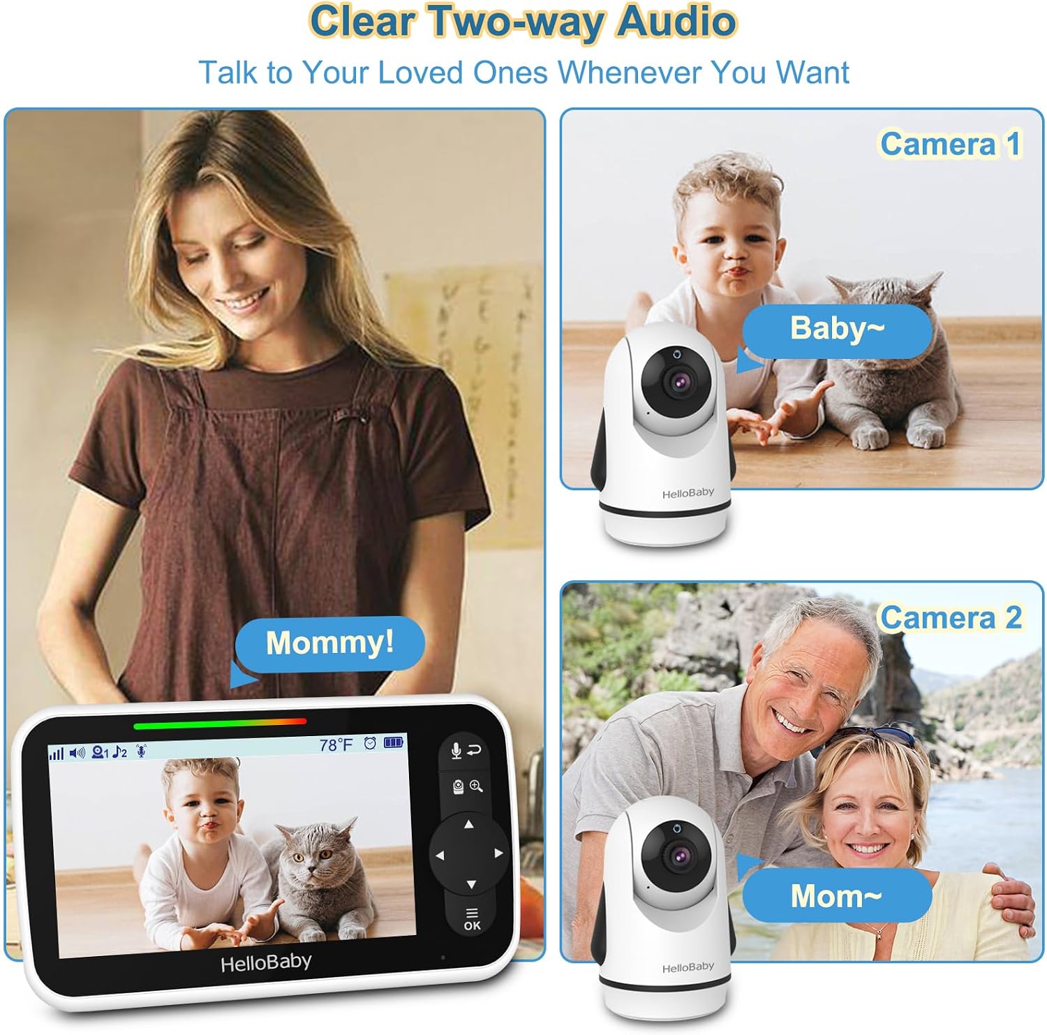Detalle de HelloBaby Baby Monitor with 5-Inch Display