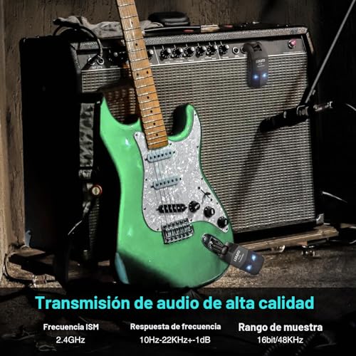 Detalle de LEKATO WS80: Sistema inalámbrico 2,4 GHz para guitarra y bajo