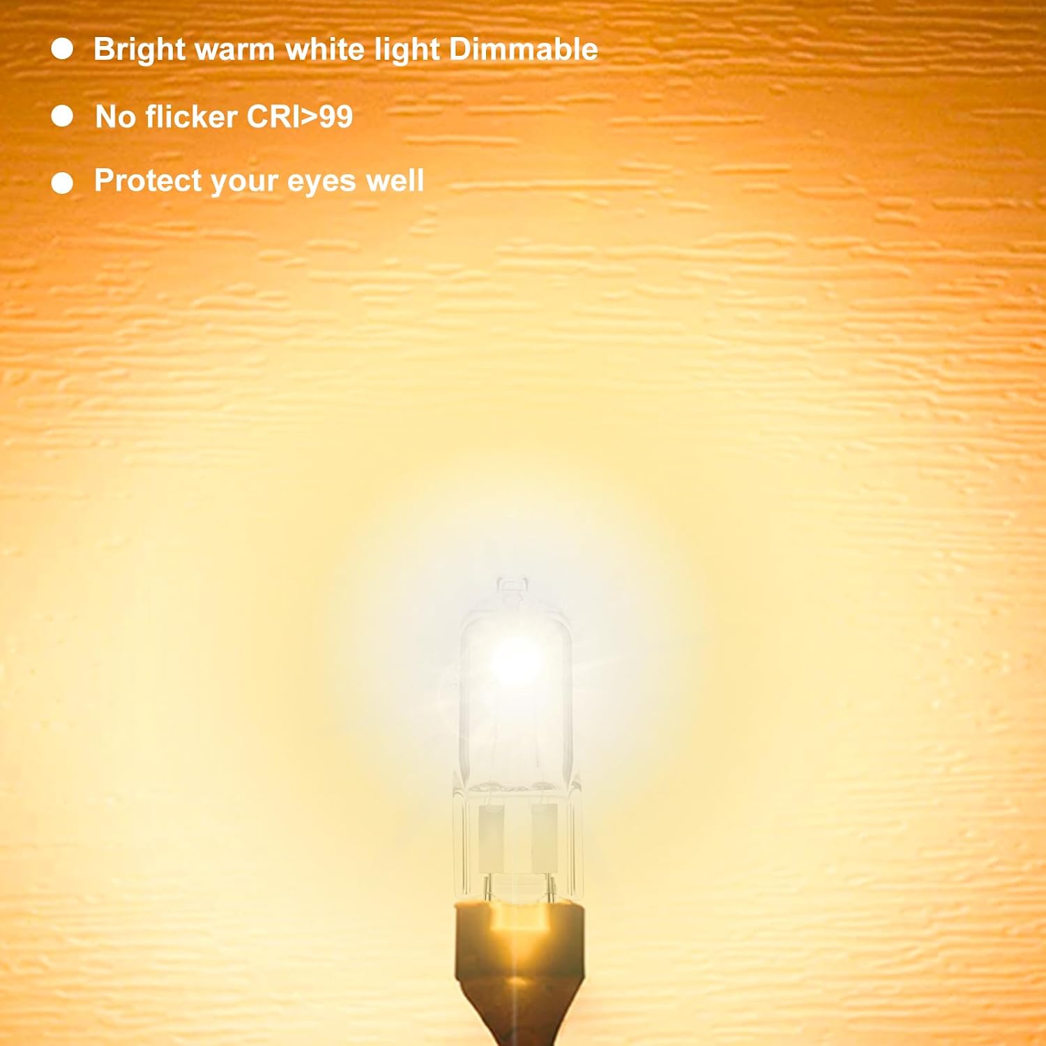 Detalle de Simusi G9 Halogen Light Bulbs, 28W Dimmable Capsule, Warm White 2700K, 12 Pack