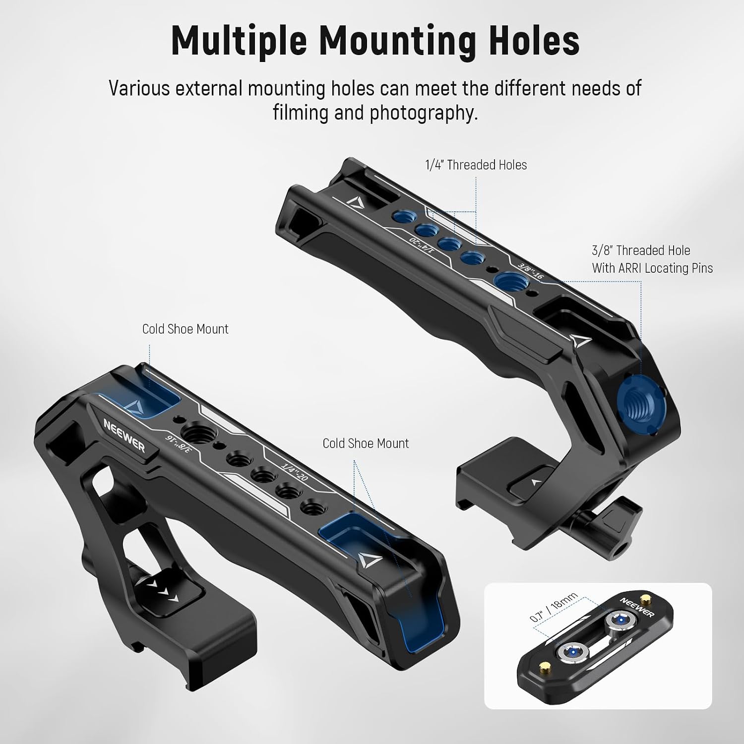 Thumbnail 1 de NEEWER CA008 Top Handle mit 48-mm-NATO-Schiene – oberer Griff-Kit für schnelle Zubehörmontage