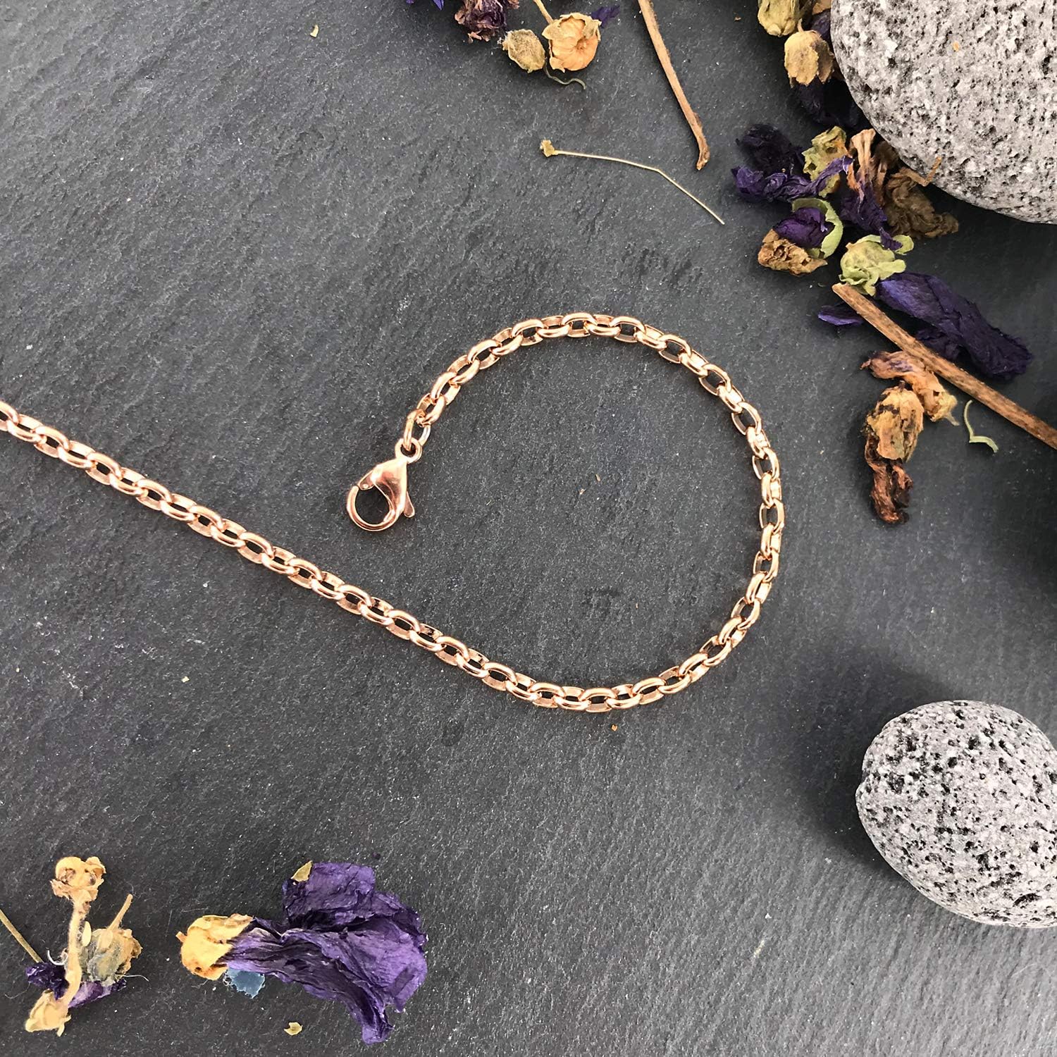 Detalle de Morella Collana Donna 70 cm in Acciaio Inossidabile Oro Rosa con Ciondolo Coin Ø33 mm – Set con Amuleto intercambiabile