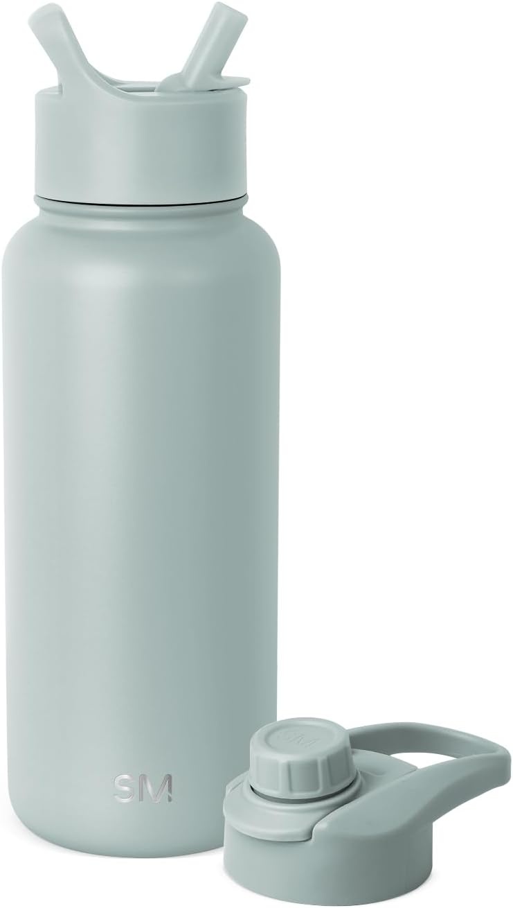 Detalle de Simple Modern Summit 950ml Borraccia Termica con Cannuccia e Tappo a Sorso – Sea Glass Sage