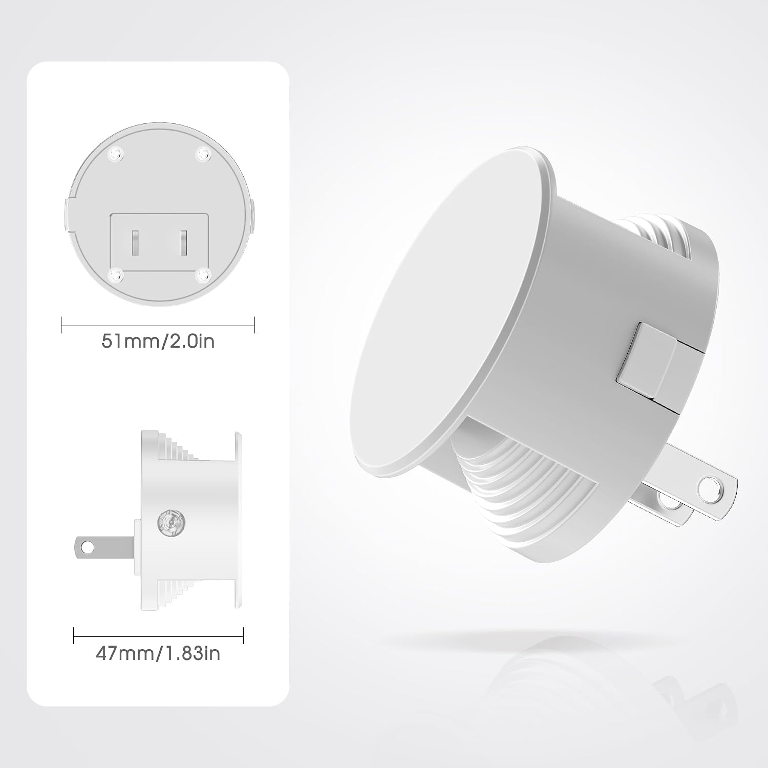 Detalle de Briignite BX112 Plug-In Night Lights, 2-Pack, 3000K Dimmable LED with Sensor