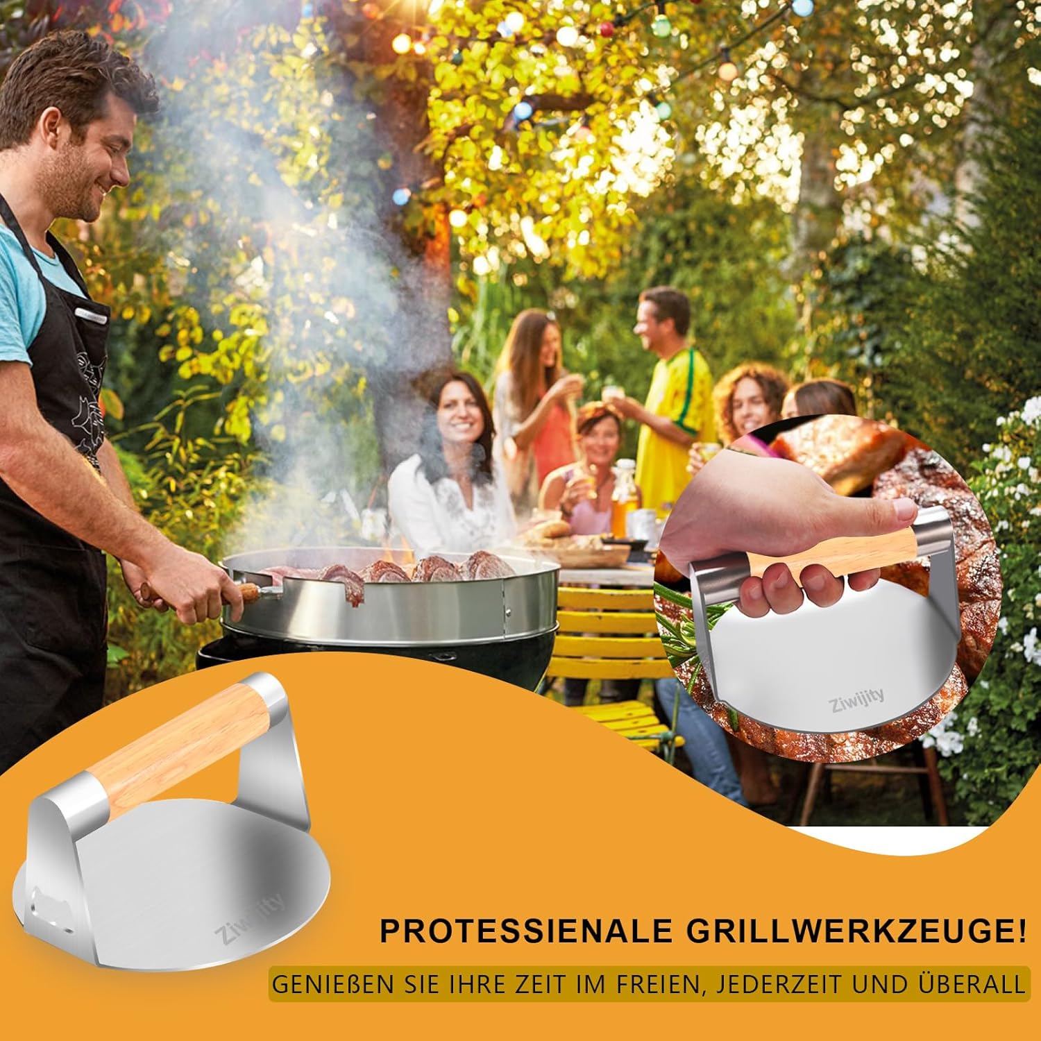 Thumbnail 4 de Smash Burgerpresse 5,5 Zoll Edelstahl