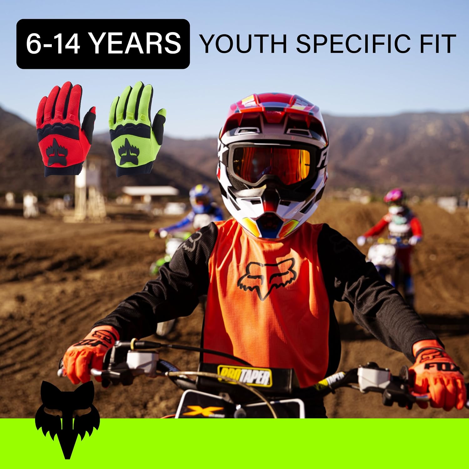 Thumbnail 3 de Fox Racing YTH DIRTPAW rękawice motocrossowe dla dzieci, YXS, żółte