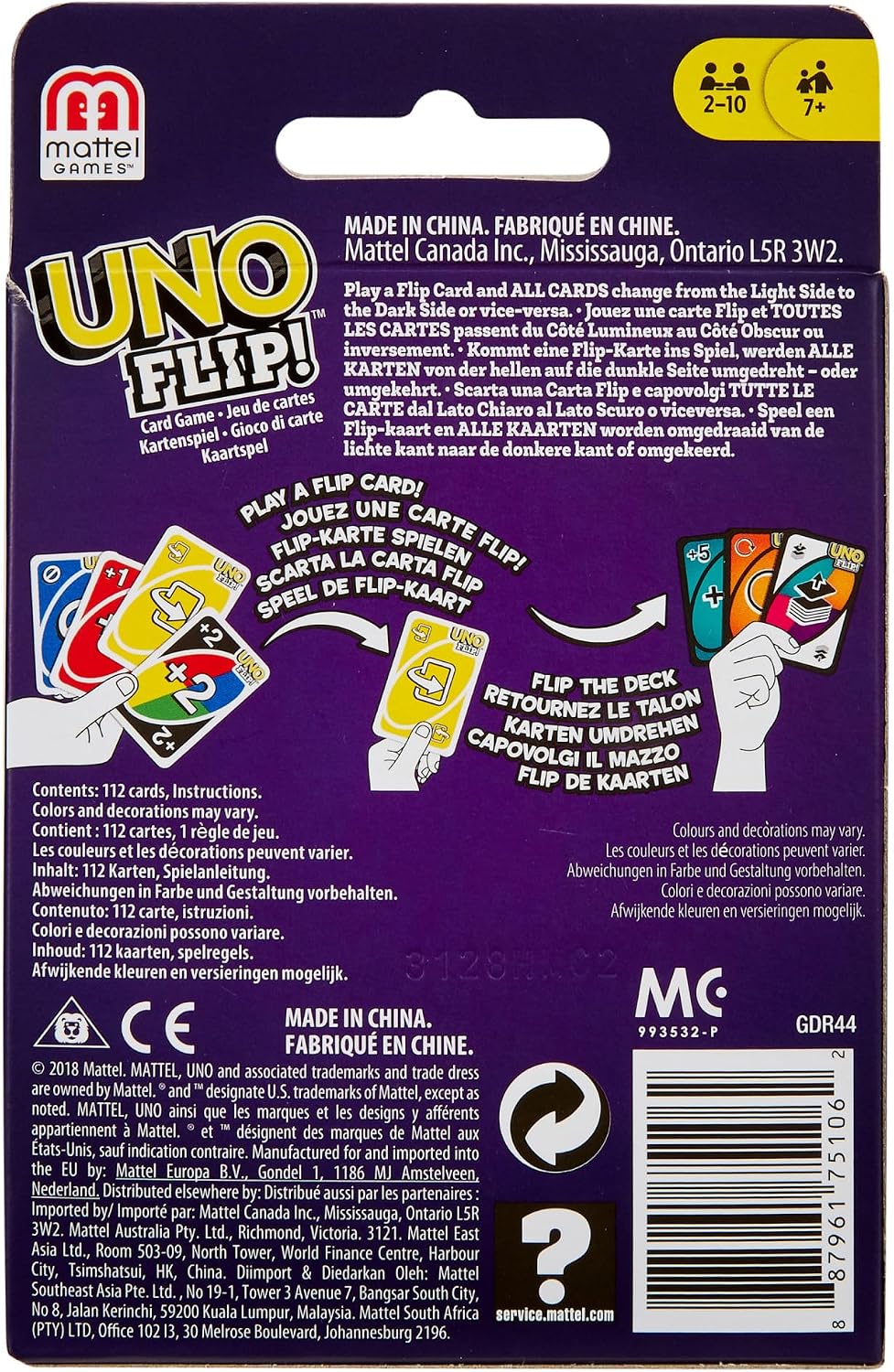Detalle 2 de UNO Flip Mattel Games 2 à 10 joueurs