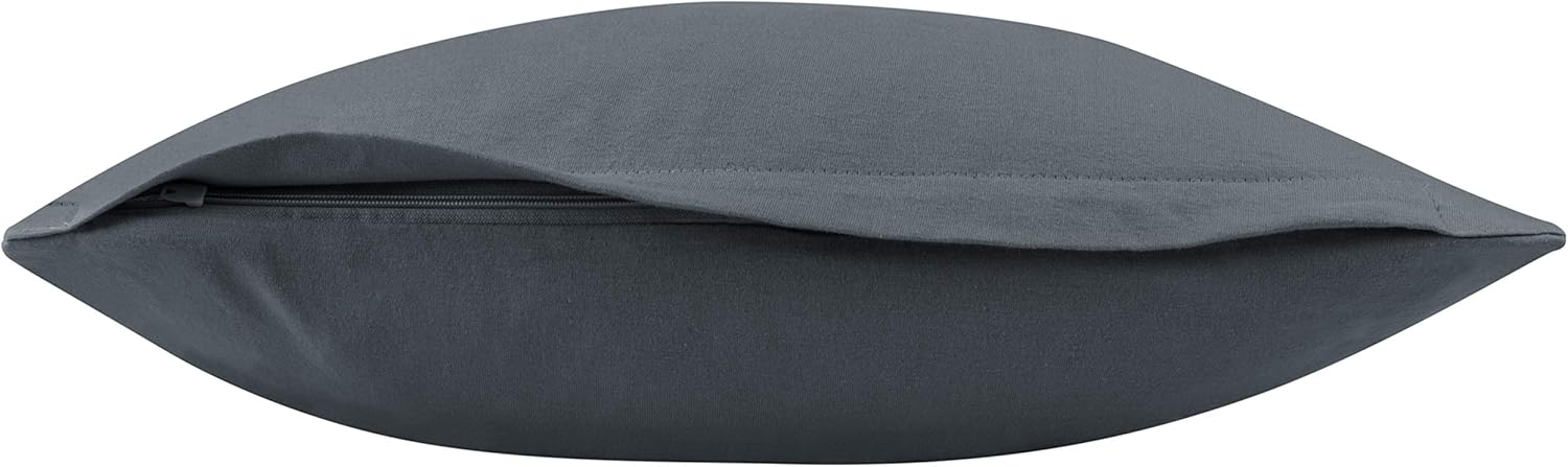 Thumbnail 6 de npluseins Lot de 2 Housse de Coussin pour traversin 40x145 cm en Coton Jersey – Anthracite