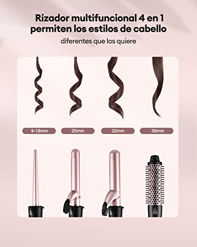 Detalle 2 de CkeyiN Rizador Profesional 4 en 1 con Barriles Cerámica 💇♀