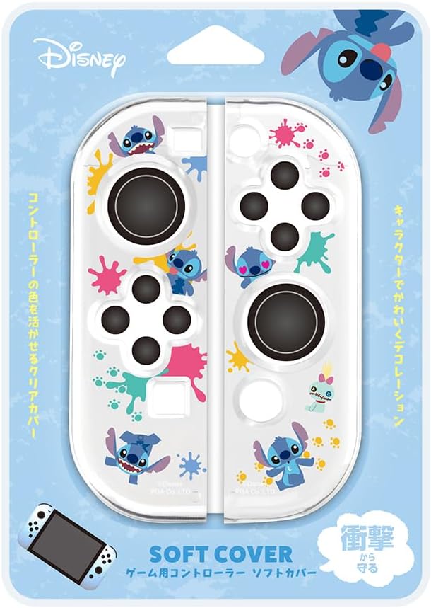 Detalle de Premium Style PG-DJC03STI Switch用コントローラーカバー スティッチデザイン・クリアTPU