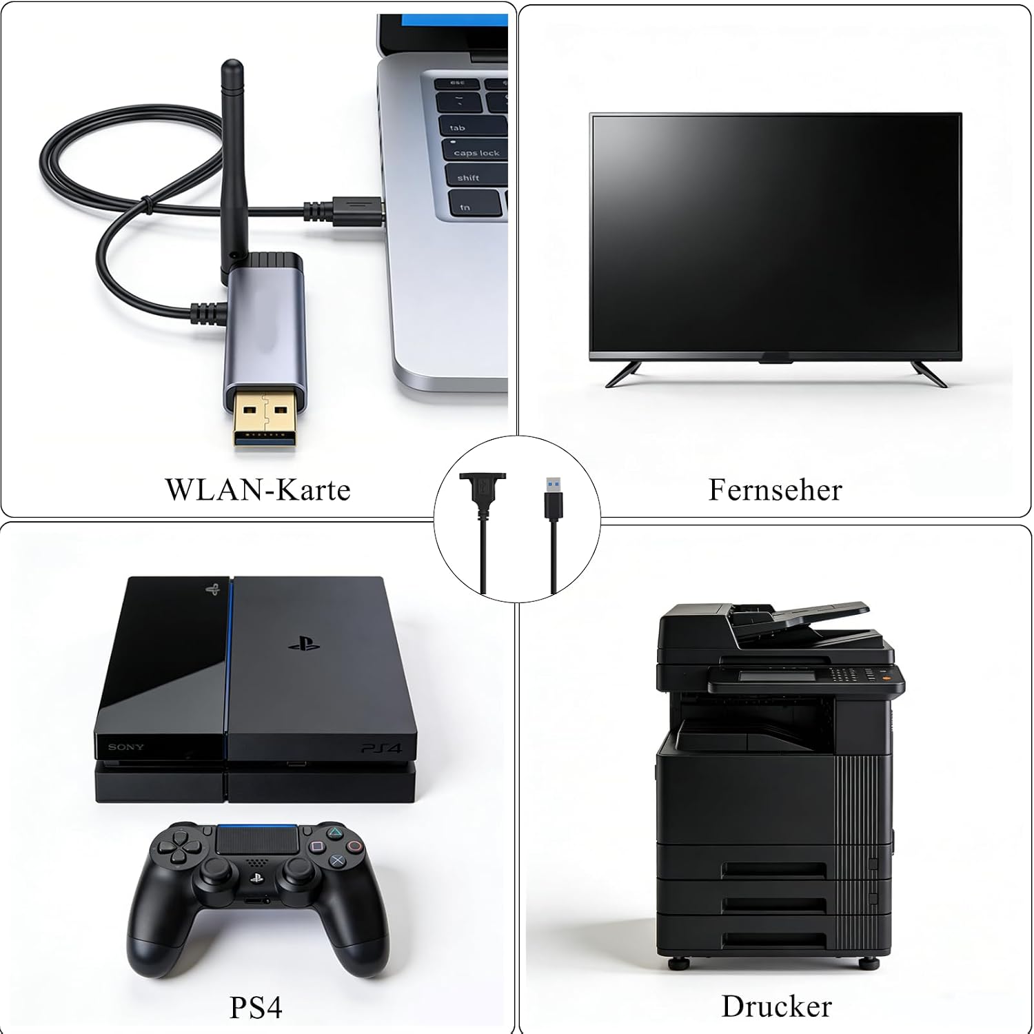 Detalle de MejaRizon USB 3.0 Panel Mount Kabel – USB-A Stecker auf Buchse, Bulkhead, 5 Gbps, inkl. Schraubendreher