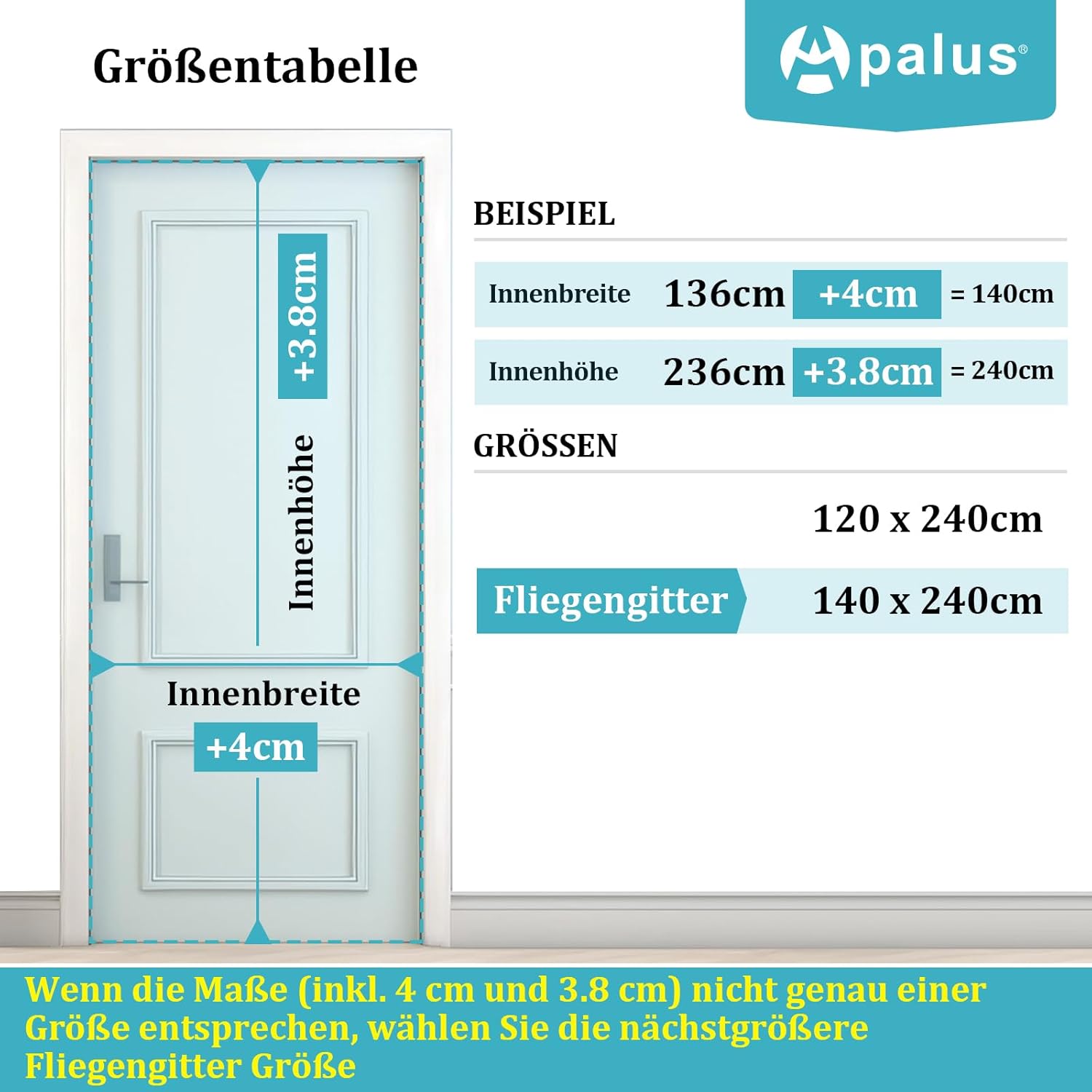 Thumbnail 2 de Apalus VP Fliegengitter Tür mit Magnetverschluss, 140x240 cm – für Balkontür & Mietwohnung