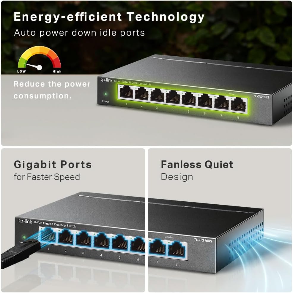 Detalle 2 de TP-Link TL-SG108S 8‑Port Gigabit Switch 📡