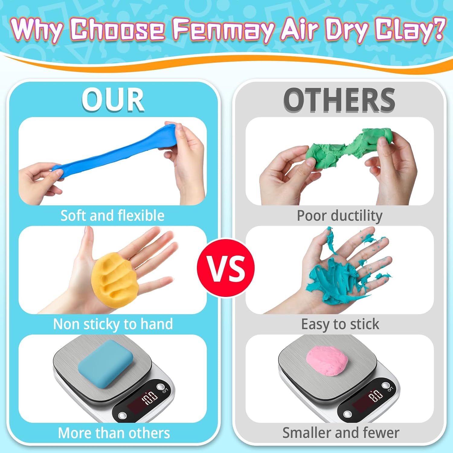 Thumbnail 2 de Air Dry Clay 50-Colour Modelling Clay Kit with 3 Tools & Guidebook (Ultra Light, Non-Toxic)