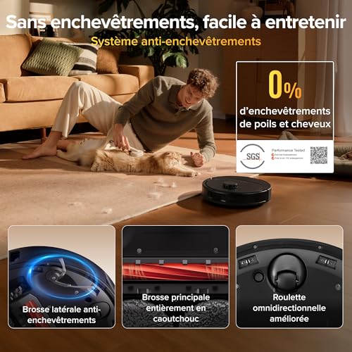 Detalle de roborock Qrevo S Pro Set : Robot aspirateur laveur anti-enchevêtres et station tout-en-un