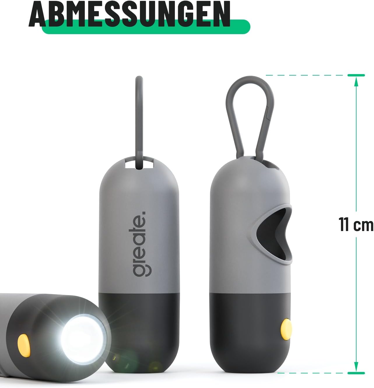 Thumbnail 5 de greate 2x Kotbeutelspender für Hunde mit Taschenlampe & Karabinerhaken (inkl. 30 Beutel)
